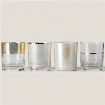 Scented Candle Glass Vessel — Khob khob tswm ciab hauv ob qhov profile